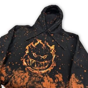 Vintage Spitfire Wheels 451 Black Acid Wash Hoodie Mens Medium Skater Streetwear